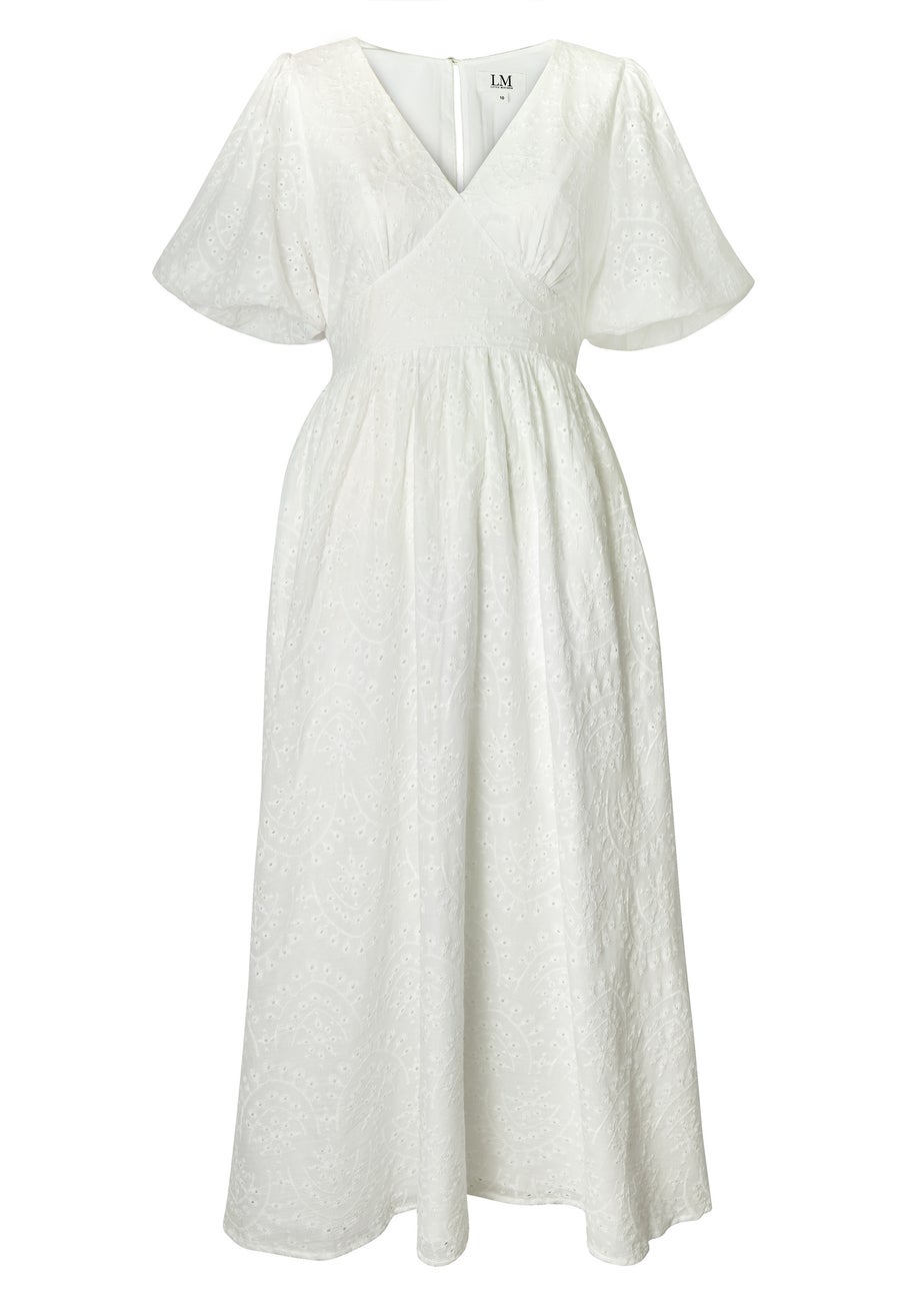 Little Mistress White Broderie Midi Dress by Vicky Pattison