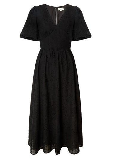 Little Mistress Black Broderie Midi Dress by Vicky Pattison