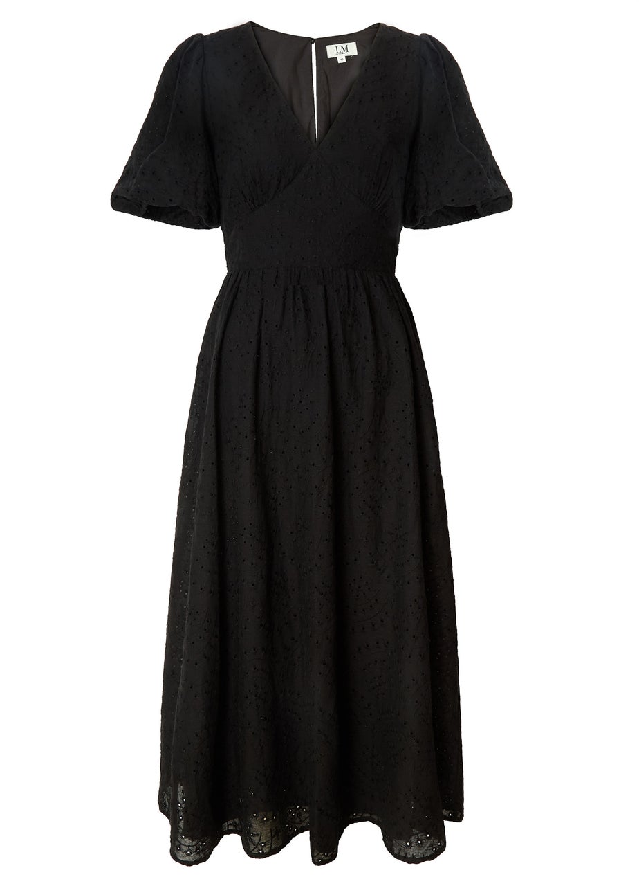 Little Mistress Black Broderie Midi Dress by Vicky Pattison