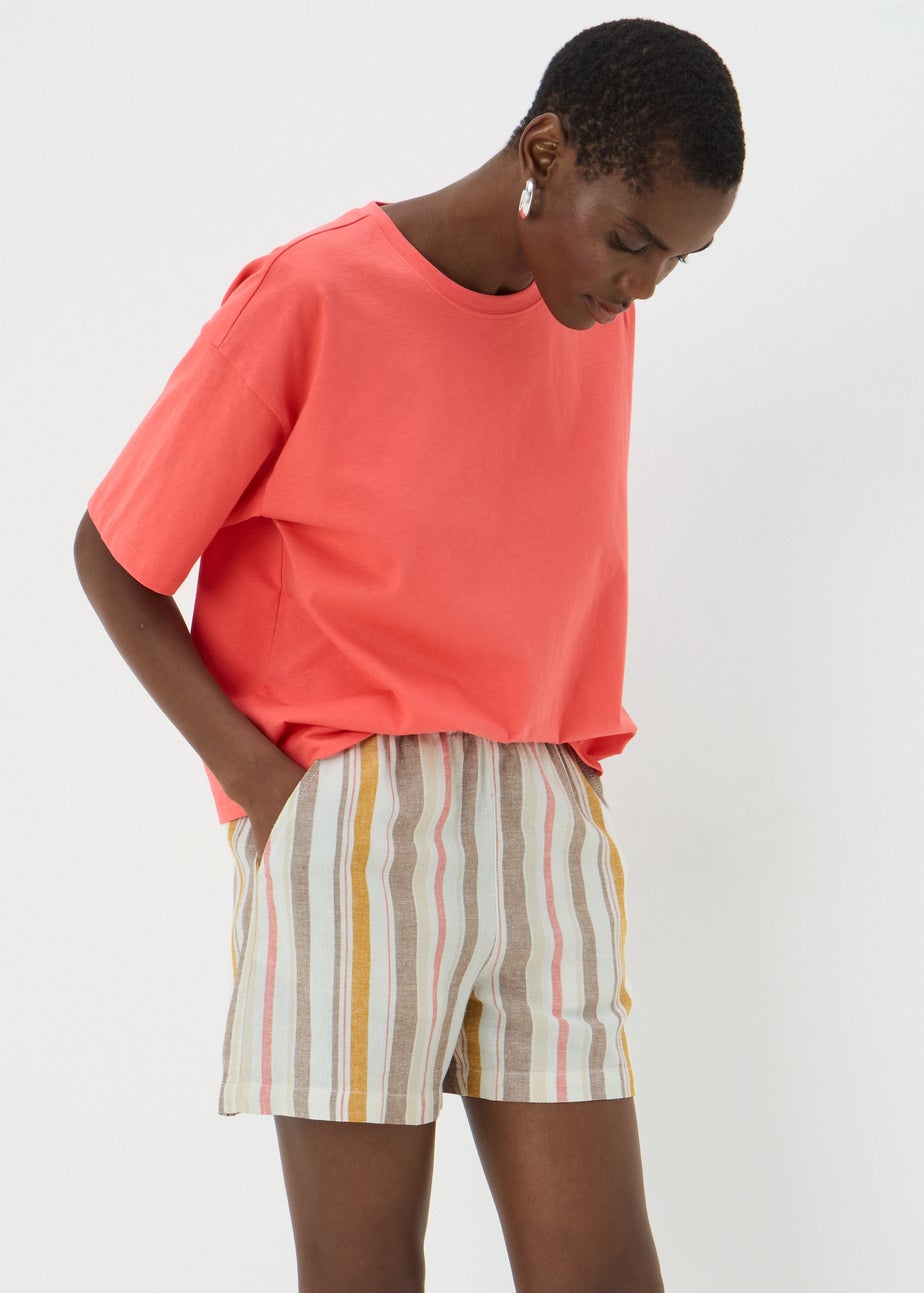 Stripe Linen Blend Shorts