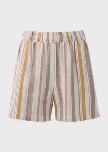 Stripe Linen Blend Shorts