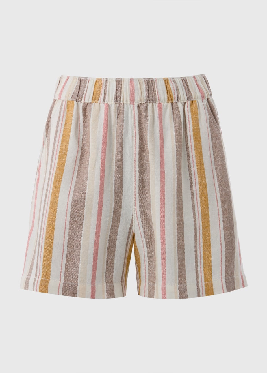 Stripe Linen Blend Shorts