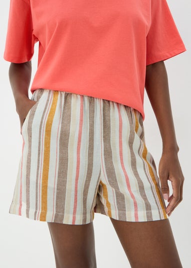 Stripe Linen Blend Shorts