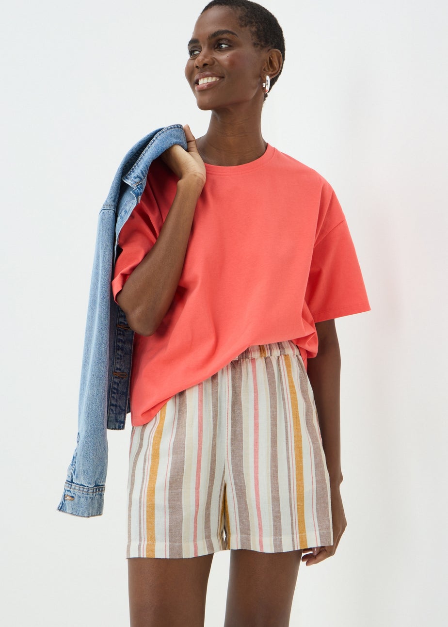 Stripe Linen Blend Shorts