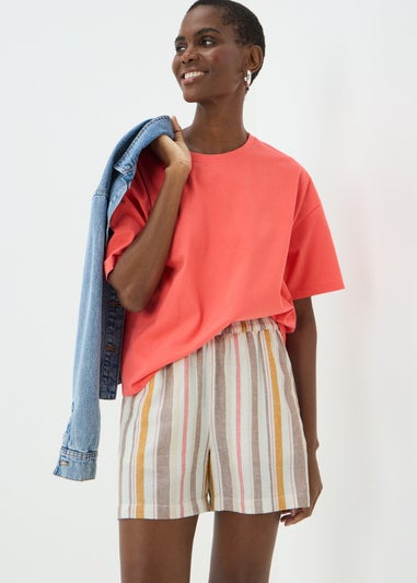 Stripe Linen Blend Shorts