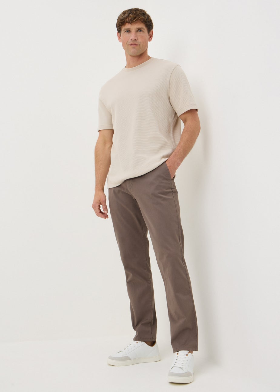 Brown Straight Fit Chinos