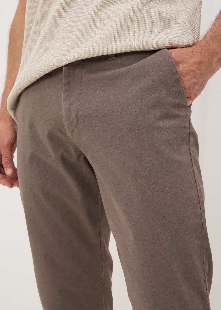 Brown Straight Fit Chinos