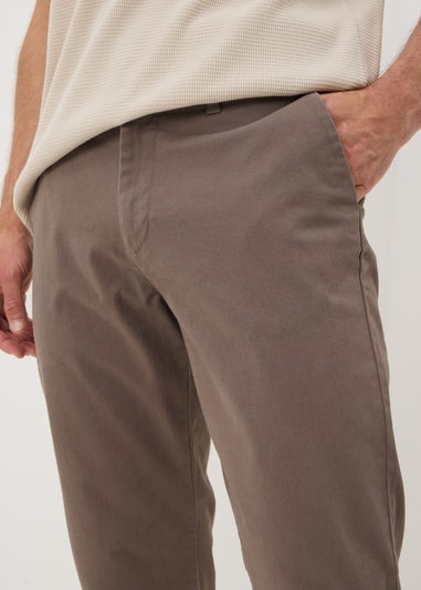 Brown Straight Fit Chinos