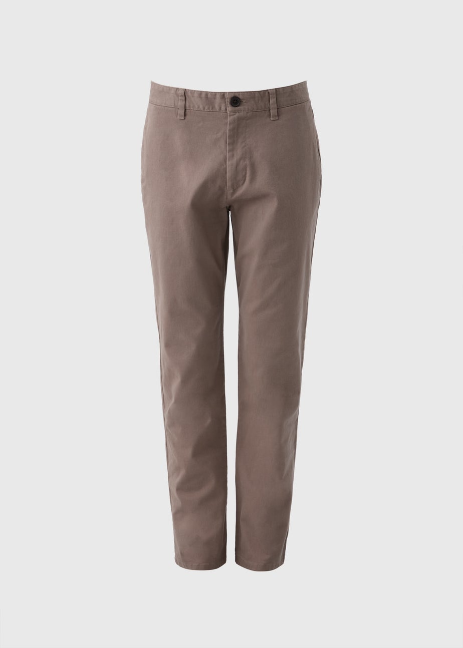 Brown Straight Fit Chinos