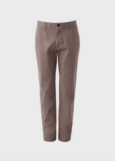 Brown Straight Fit Chinos