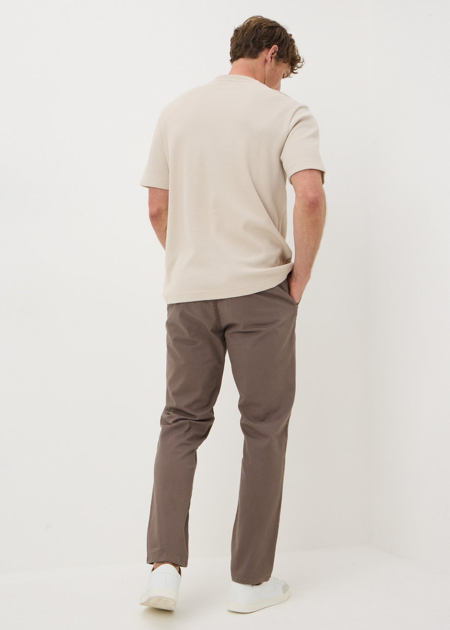 Brown Straight Fit Chinos