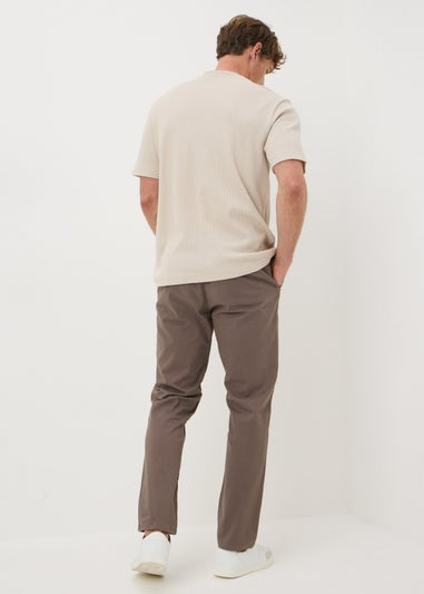Brown Straight Fit Chinos