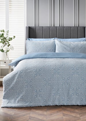 Blue Matelasse Duvet Set