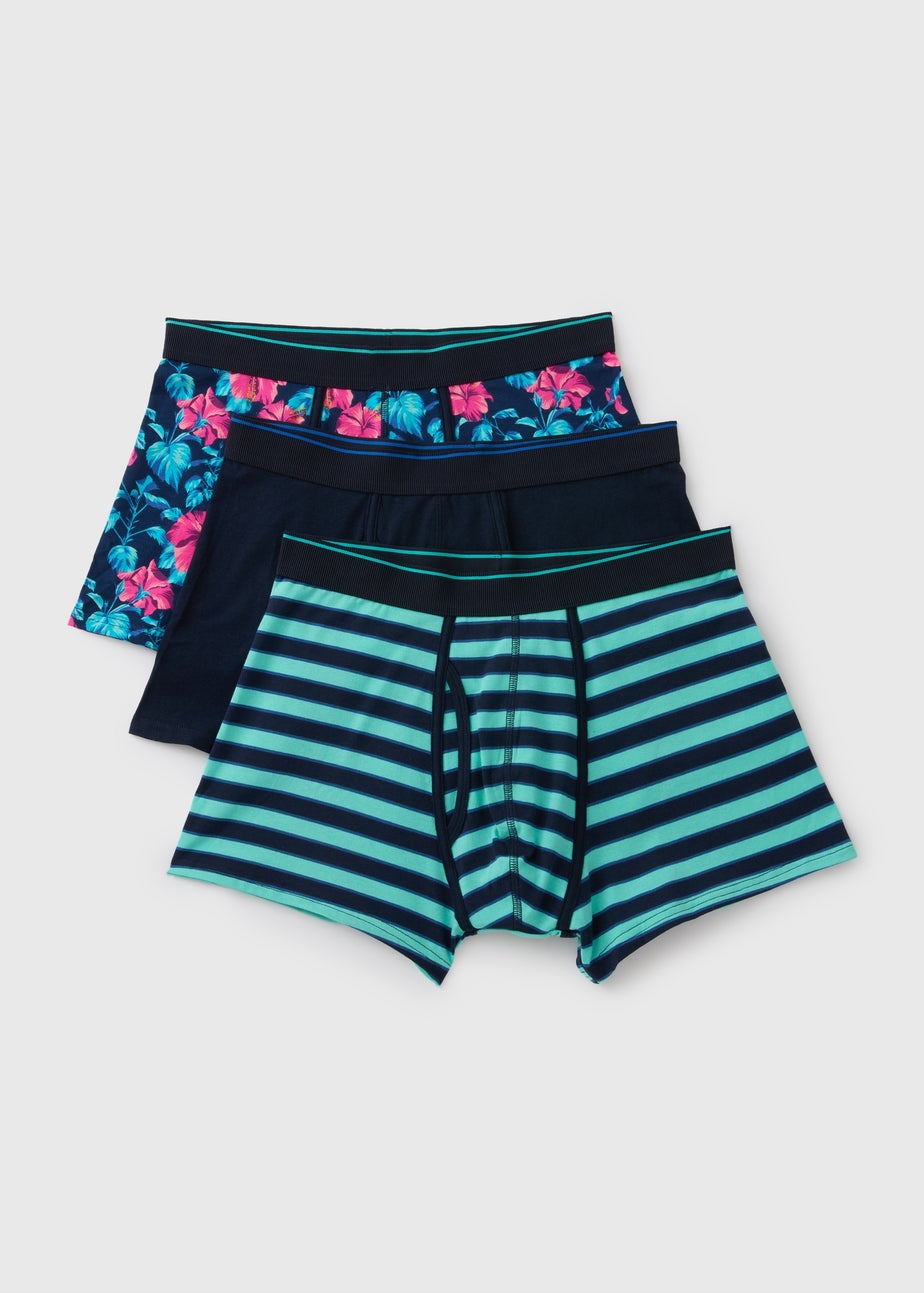 3 Pack Multi Tropical Keyhole Boxers