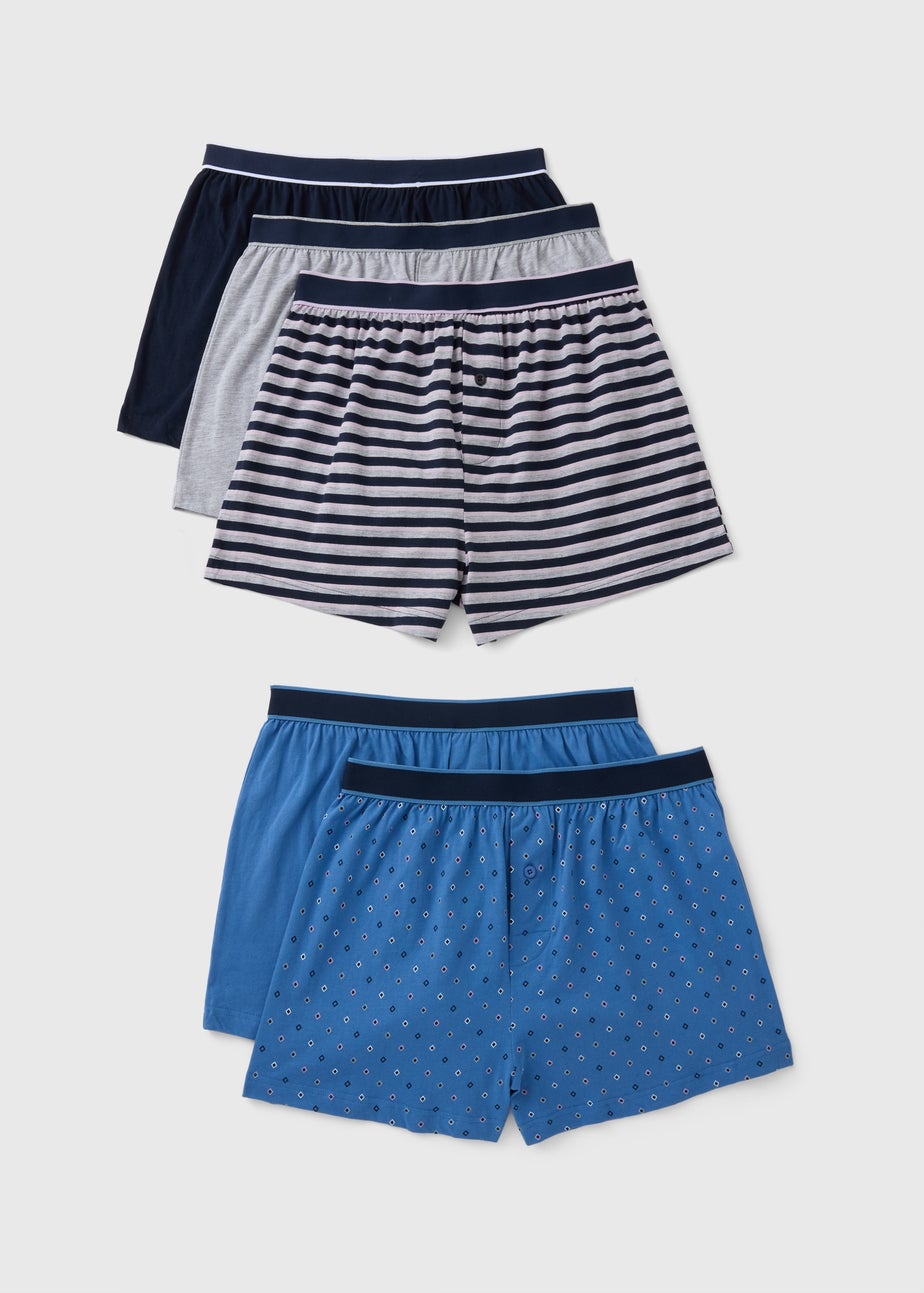 5 Pack Multicolour Patterned Loose Fit Boxers