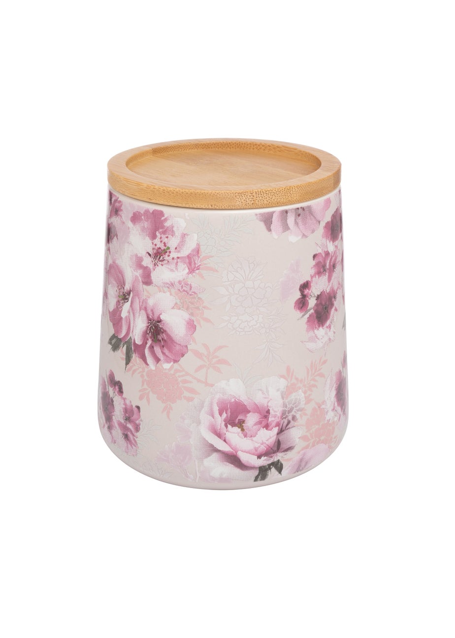 Catherine Lansfield Dramatic Floral Pink Ceramic Storage Jar