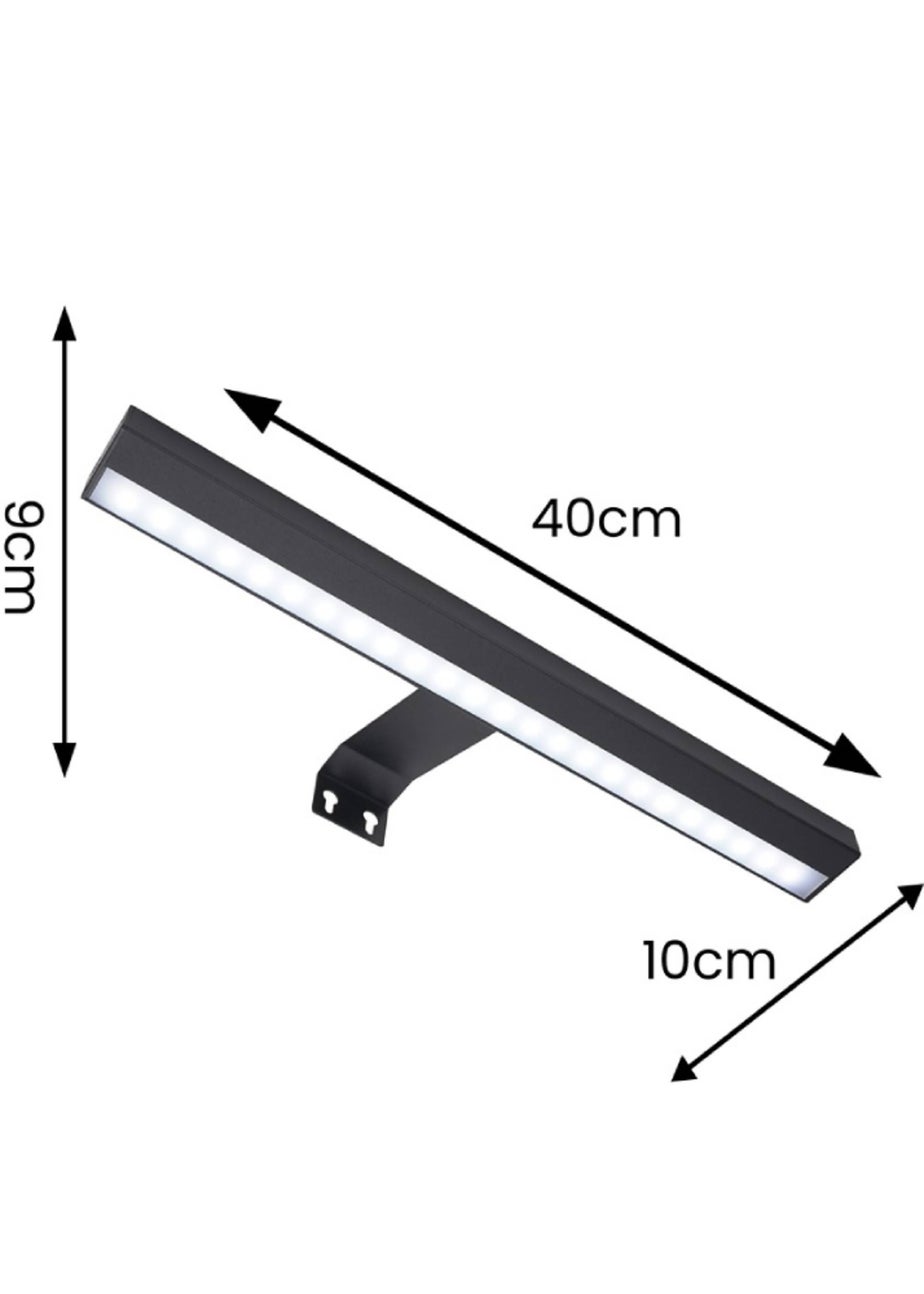 ValueLights Single Black Wall Light Integrated LED (4cm x 40cm x 16.5cm)