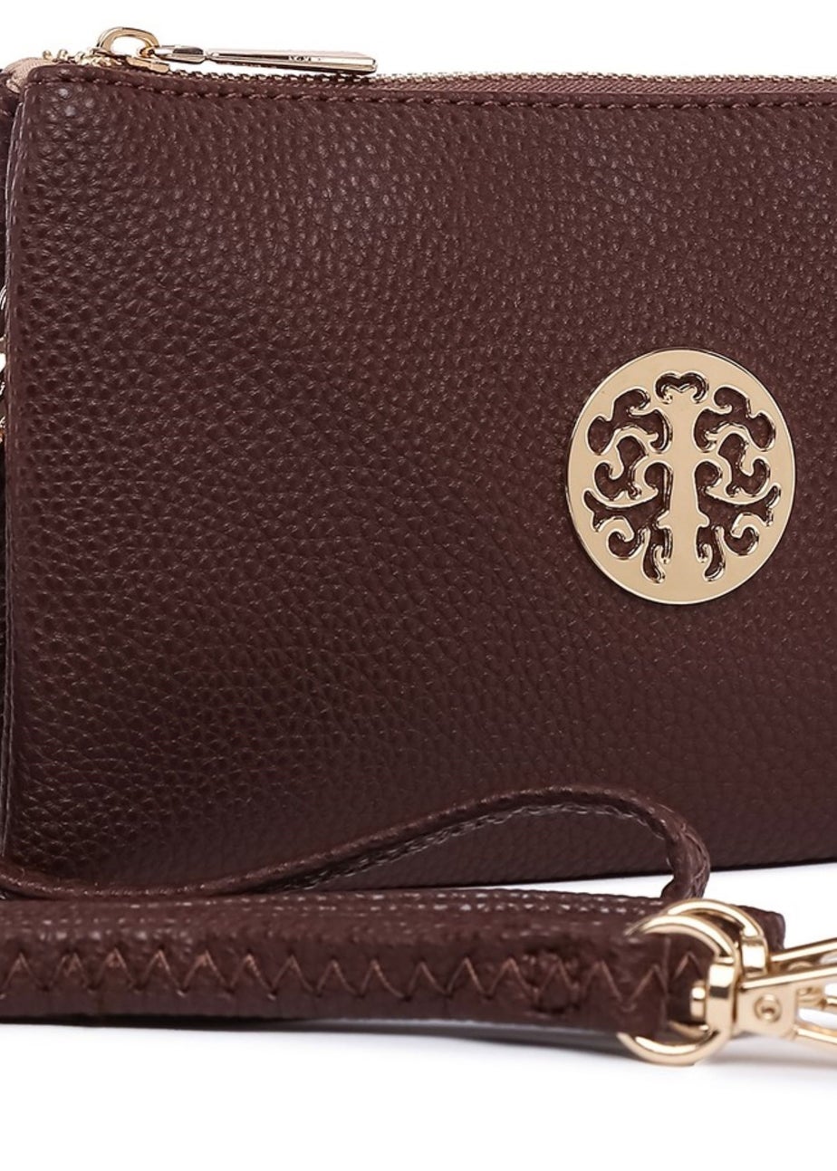 Raffaella Chocolate Brown Clutch Purse