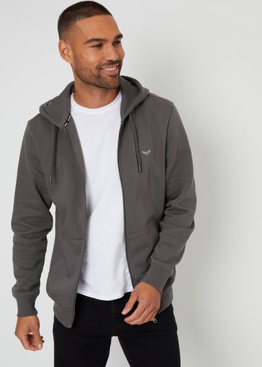Threadbare Dark Grey Zip Through Hoody