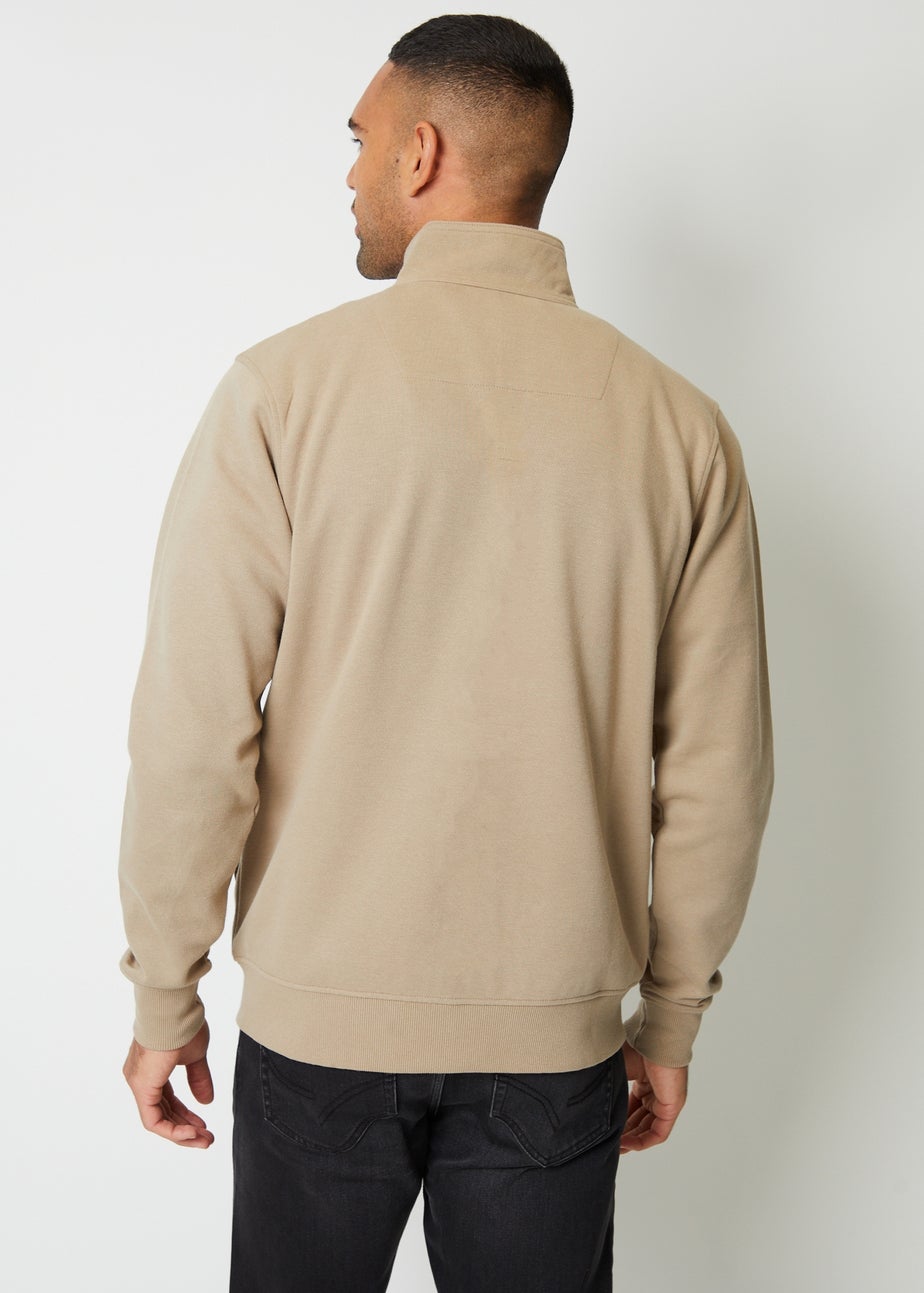 Threadbare Stone Zip Up Popper Collar Pique Thin Shacket