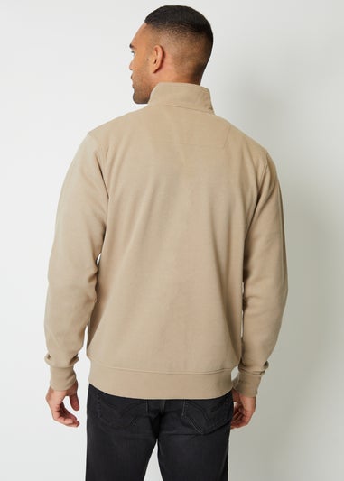 Threadbare Stone Zip Up Popper Collar Pique Thin Shacket