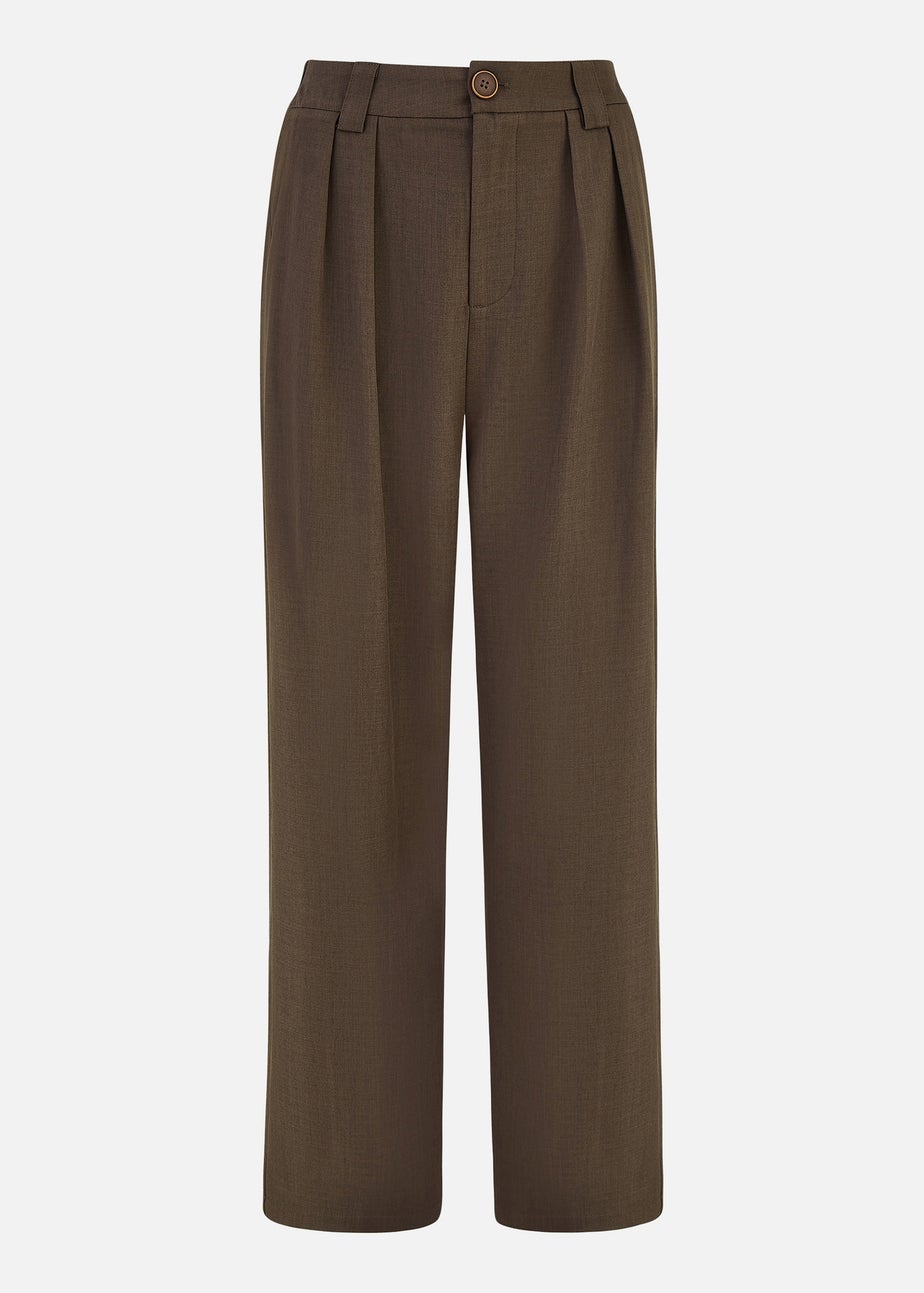 Yumi Brown Wide Leg Trousers