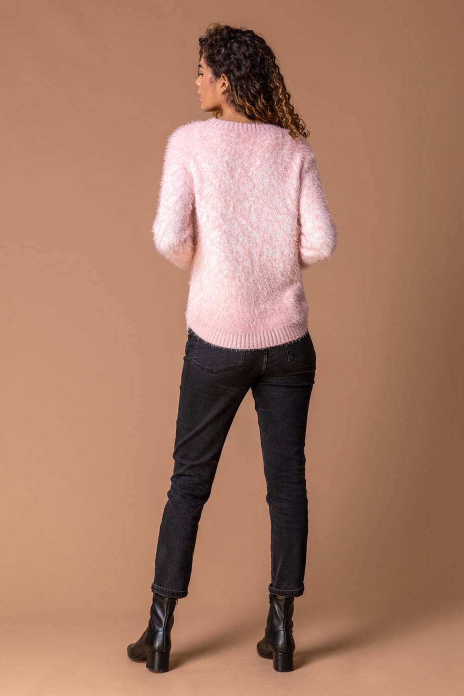 Roman Pale Pink Mosaic Print Fluffy Jumper