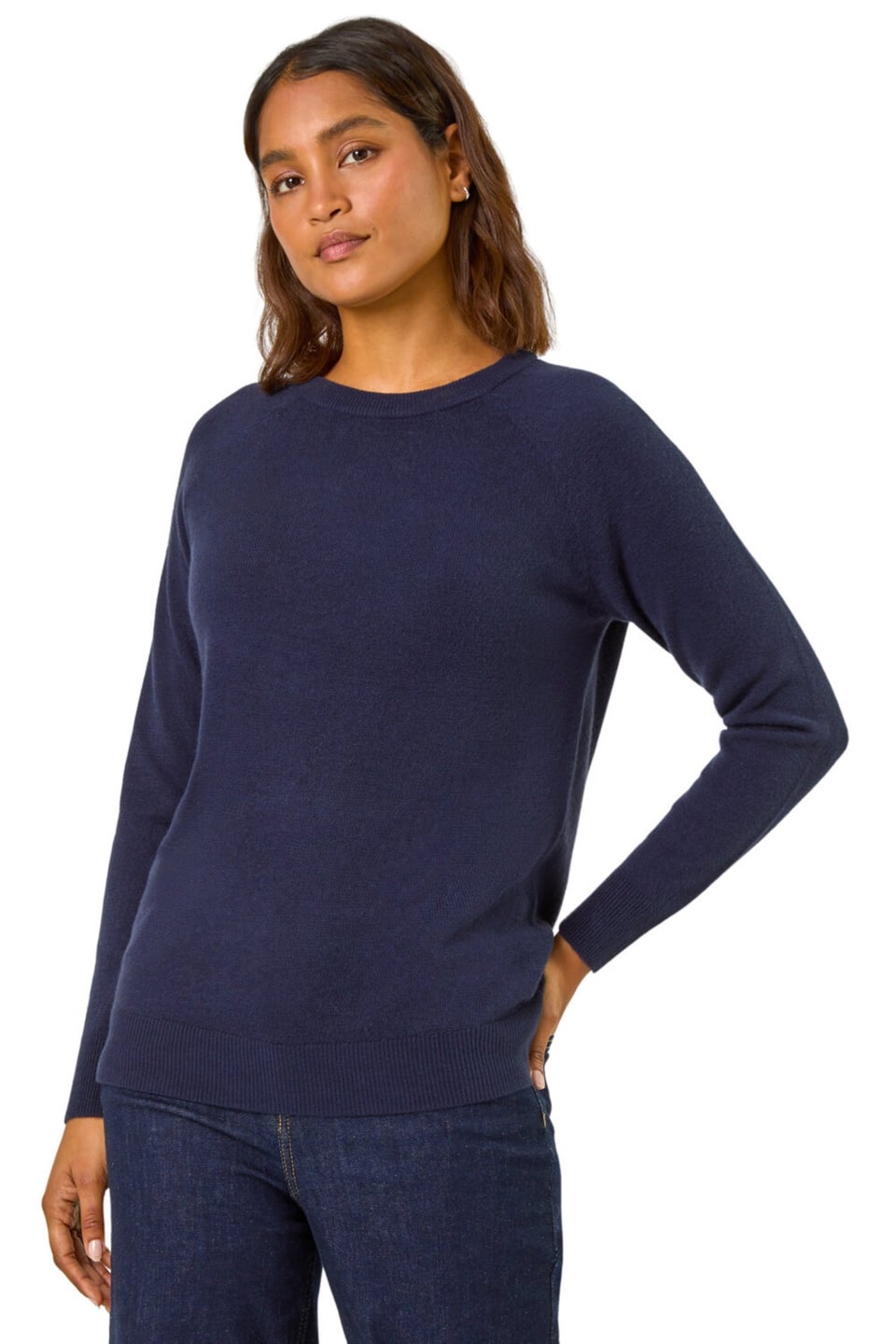 Roman Midnight Blue Plain Soft Crew Neck Jumper