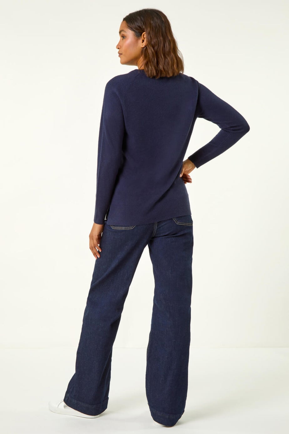 Roman Midnight Blue Plain Soft Crew Neck Jumper