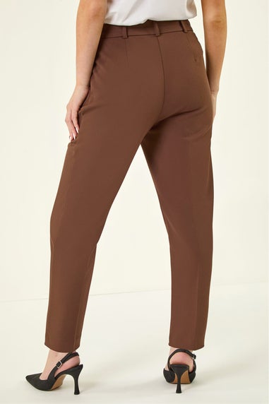 Roman Chocolate Short Straight Leg Stretch Trouser