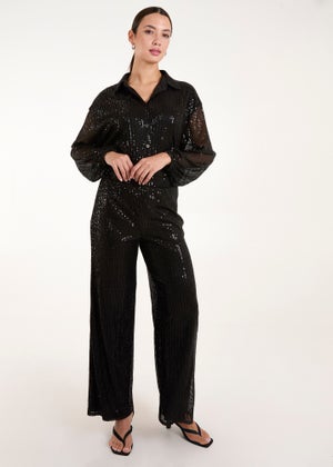Blue Vanilla Black Sequin Trousers