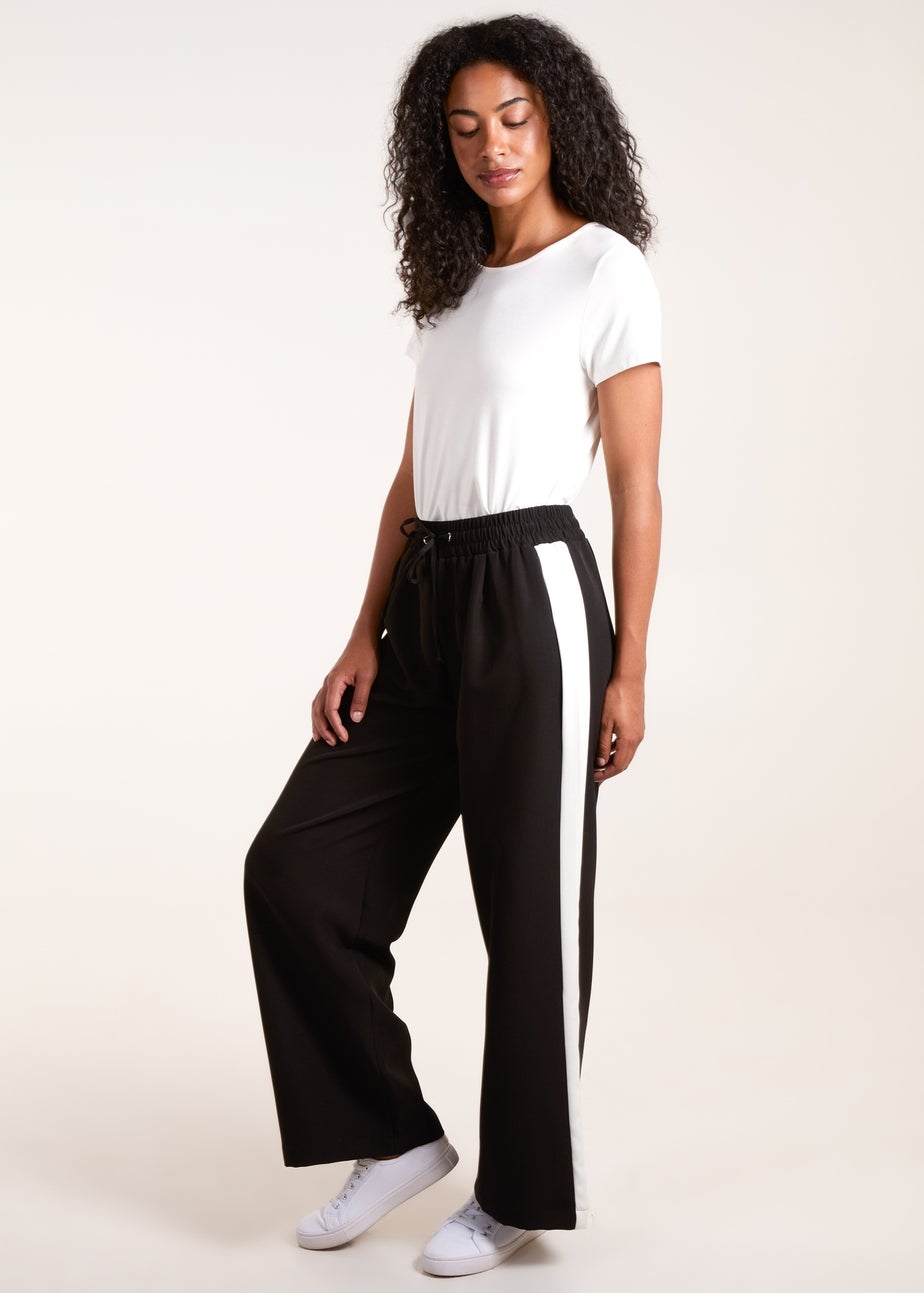 Blue Vanilla Black Side Stripe Elastic Waist Trousers