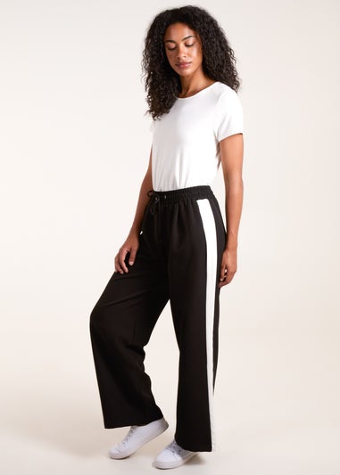 Blue Vanilla Black Side Stripe Elastic Waist Trousers