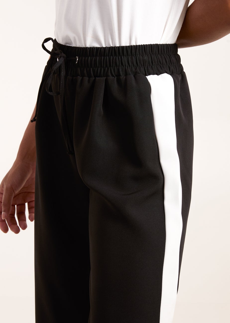 Blue Vanilla Black Side Stripe Elastic Waist Trousers