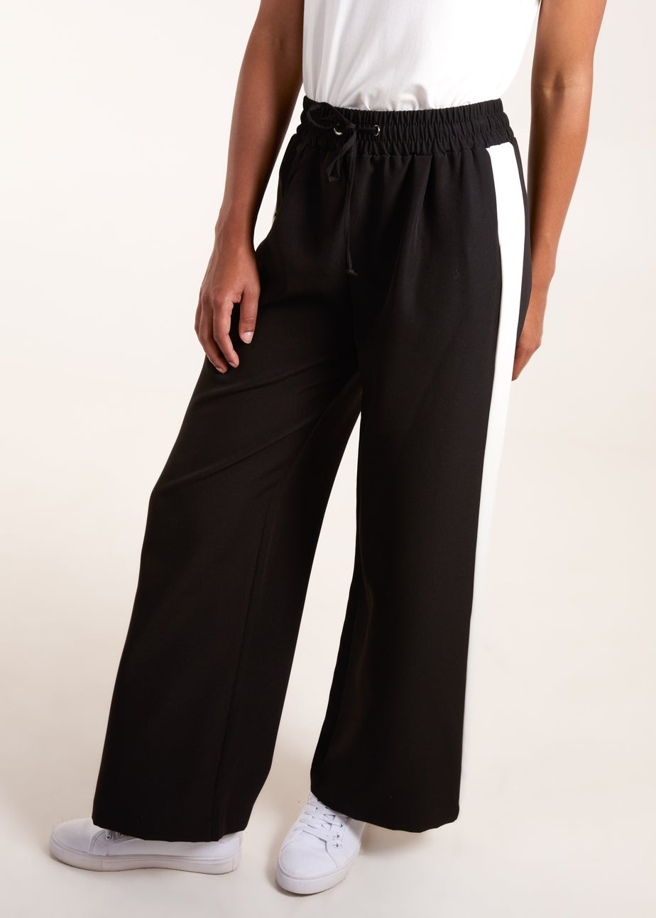 Blue Vanilla Black Side Stripe Elastic Waist Trousers