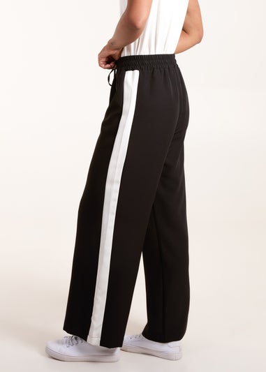 Blue Vanilla Black Side Stripe Elastic Waist Trousers