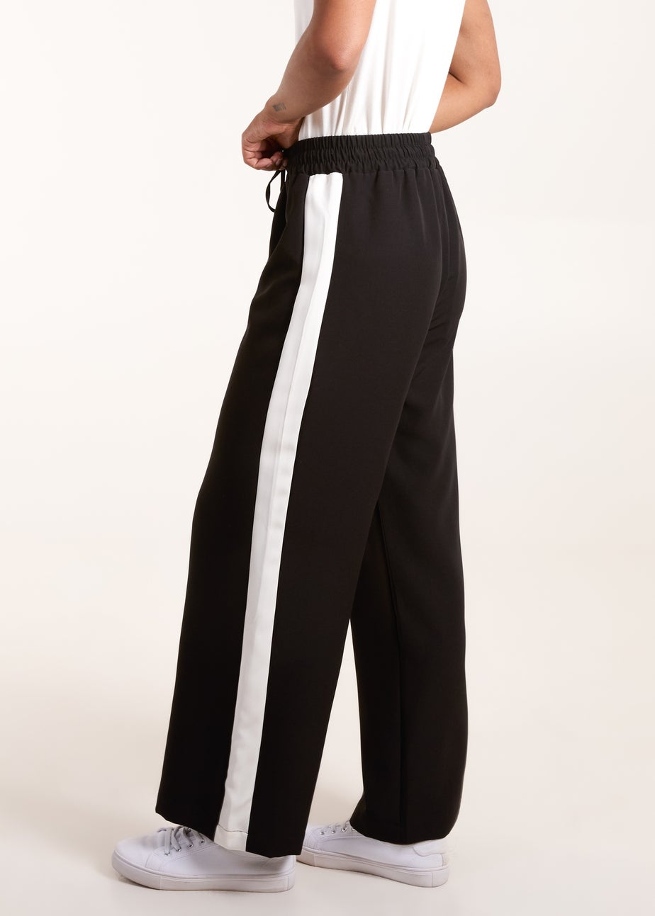 Blue Vanilla Black Side Stripe Elastic Waist Trousers