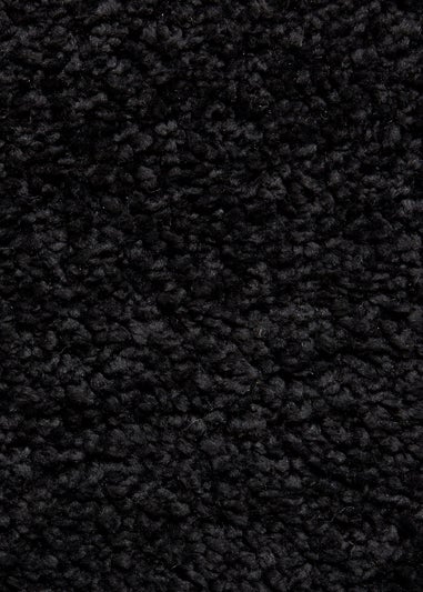 Think Rugs Sierra Black Plain Shaggy Rectangle Rug