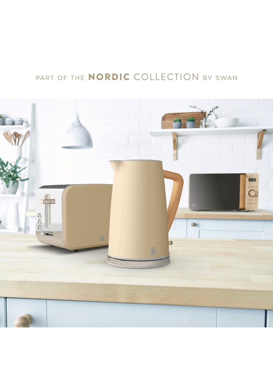 Swan Nordic Beige Digital Microwave (20L)
