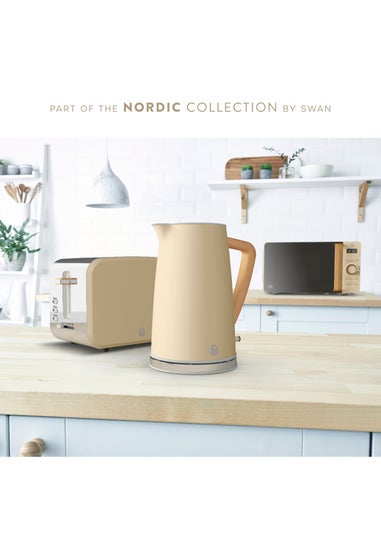 Swan Nordic Beige Digital Microwave (20L)