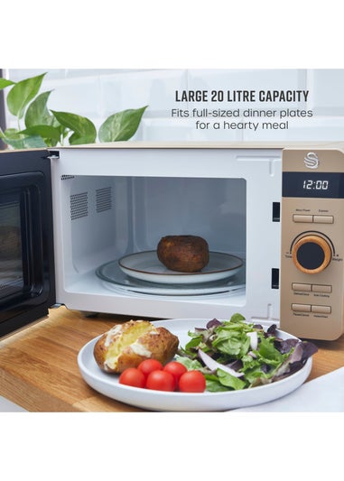 Swan Nordic Beige Digital Microwave (20L)