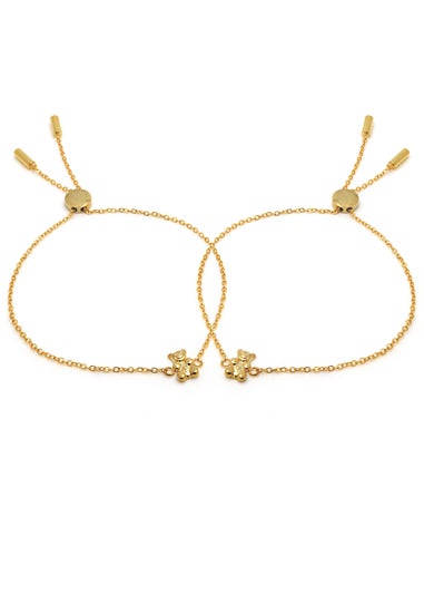 Say It With Yellow Gold Children's Bear Friendship Bracelets