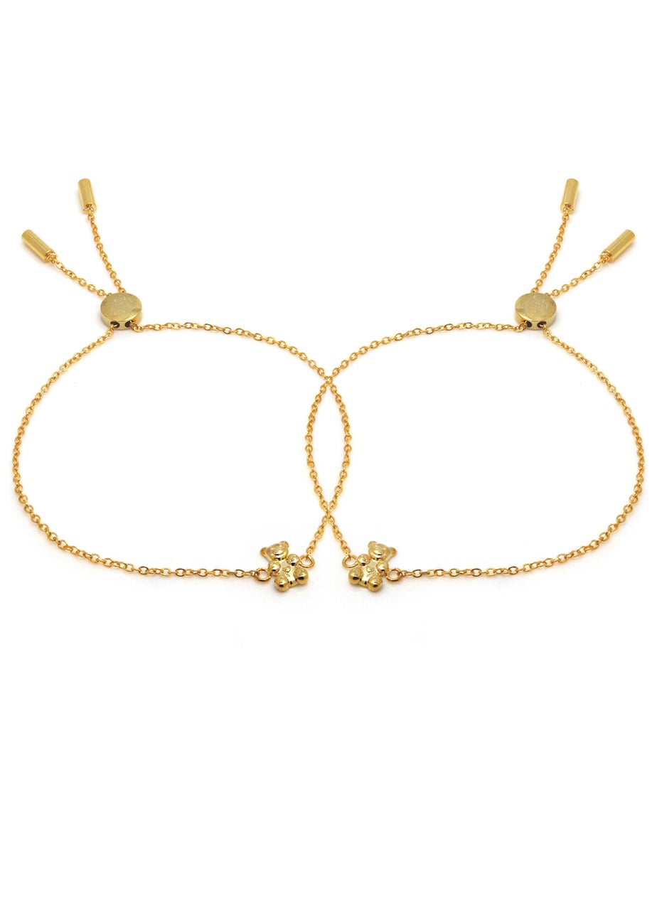 Say It With Yellow Gold Children's Bear Friendship Bracelets