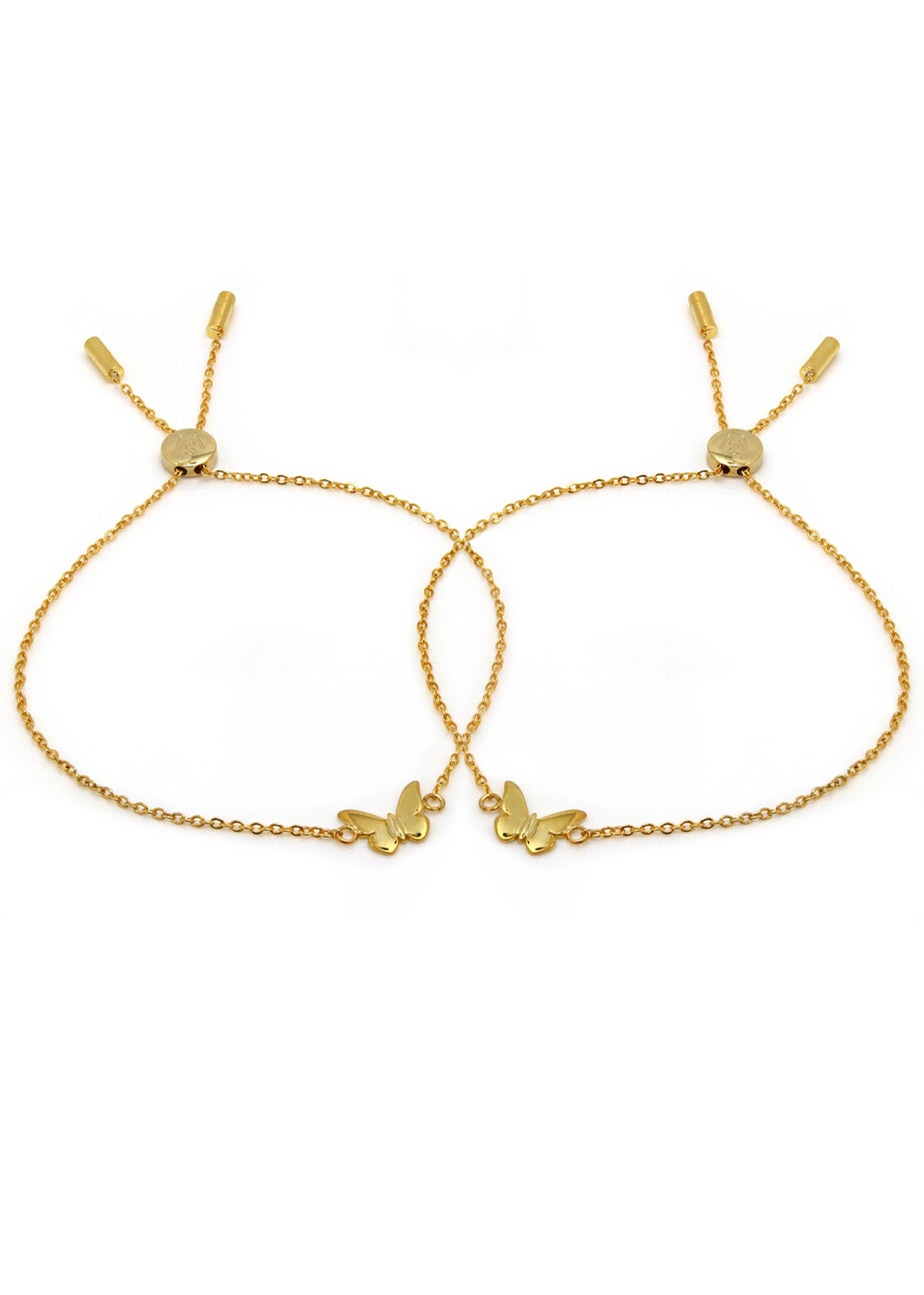 Say It With Yellow Gold Children's Butterfly Friendship Bracelets