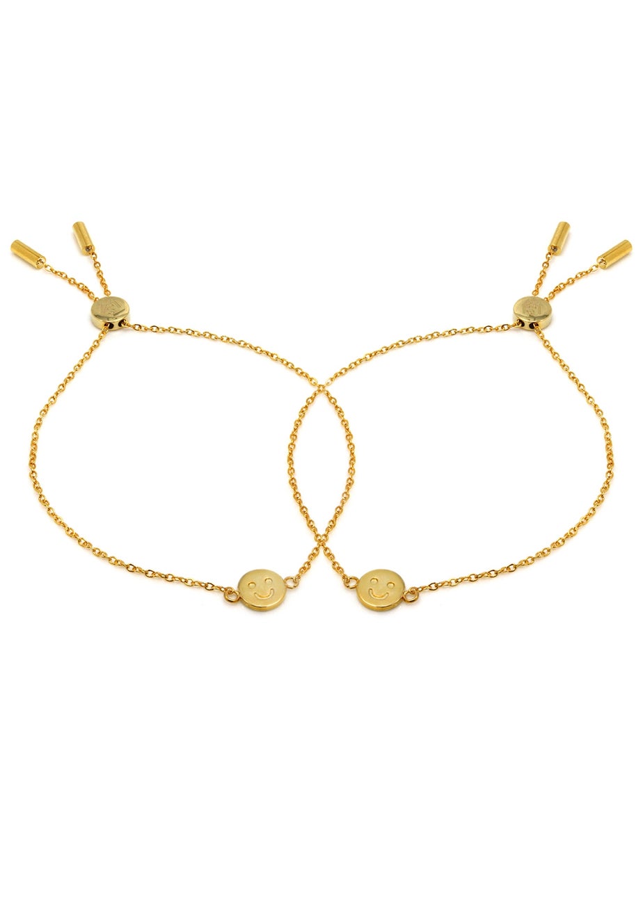 Say It With Yellow Gold Smiley Friendship Bracelets