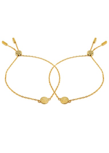 Say It With Yellow Gold Smiley Friendship Bracelets