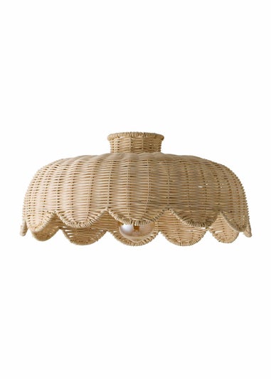 ValueLights Naveah Wood Rattan Natural Tapered Ceiling Pendant Shade (18cm x 38cm x 38cm)