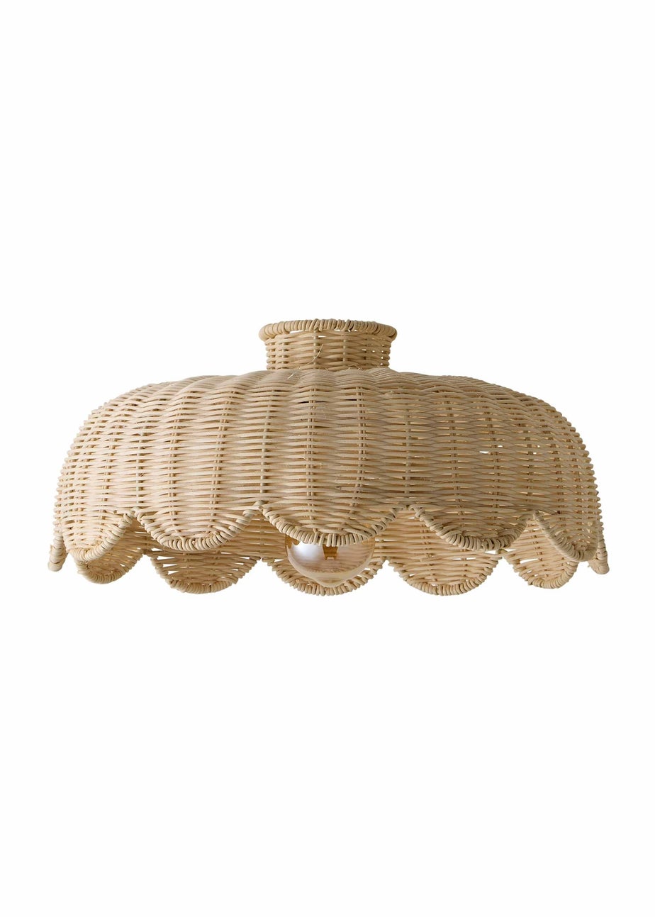 ValueLights Naveah Wood Rattan Natural Tapered Ceiling Pendant Shade (18cm x 38cm x 38cm)