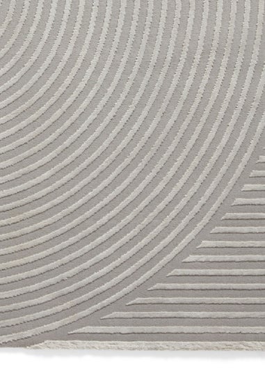 Think Rugs Flores Grey Modern Rectangle Rug