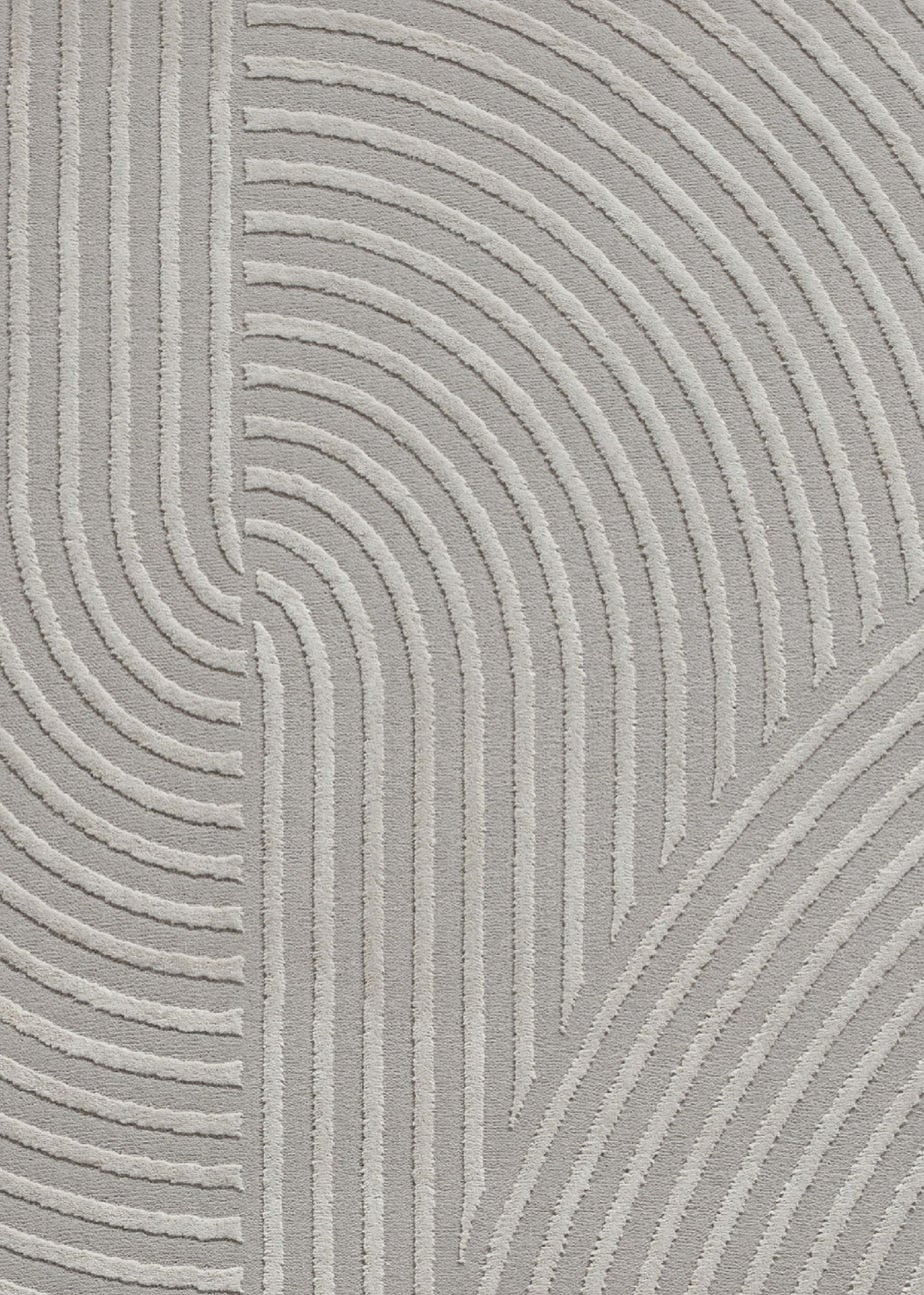 Think Rugs Flores Grey Modern Rectangle Rug